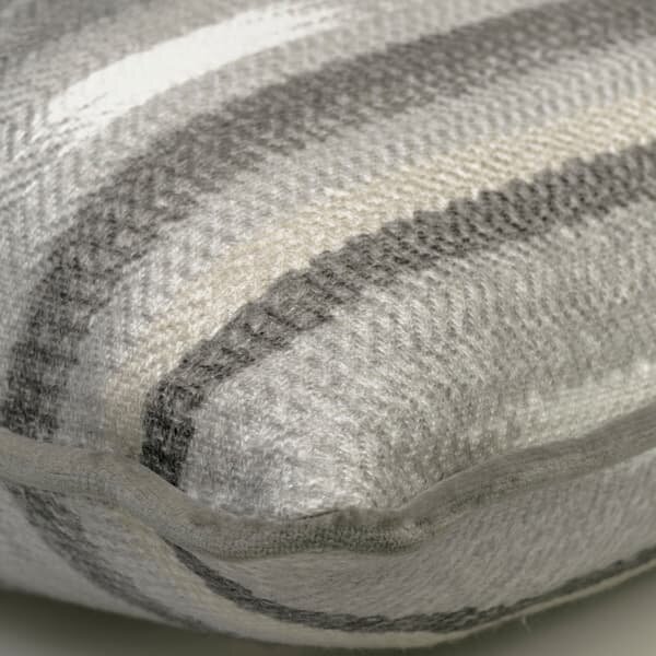 Nineveh Smoke, Sustainable Feather, Cushion, 55cm x 35cm, Slate - Andrew Martin Linen & Linen Blend & Viscose Blend Stripe