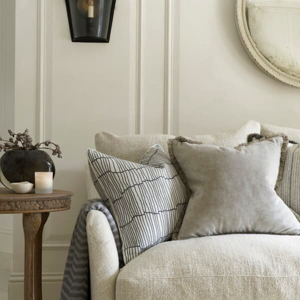 Canale Storm, Sustainable Feather, Cushion - Andrew Martin Sophie Paterson Cotton Blend & Linen Blend & Viscose Blend Geometric