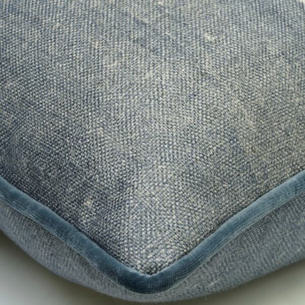Jericho Denim, Sustainable Feather, Cushion, 55cm x 55cm - Andrew Martin Linen & Linen Blend & Viscose Blend Geometric