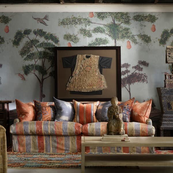 Avebury Brick, Sustainable Feather, Cushion, 55cm x 55cm - Andrew Martin Linen & Linen Blend & Viscose Blend Animal & Floral