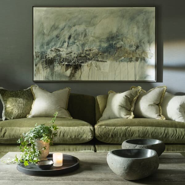 Roma Ivory, Sustainable Feather, Cushion - Andrew Martin Sophie Paterson Linen Blend & Velvet Plain