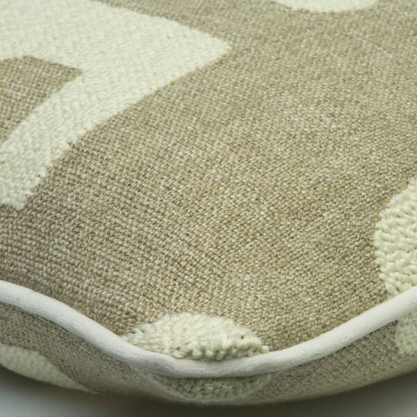 Peru Ivory, Sustainable Feather, Cushion, 55cm x 55cm - Andrew Martin Bouclé & Cotton Blend & Linen Blend & Wool Blend Geometric & Weave