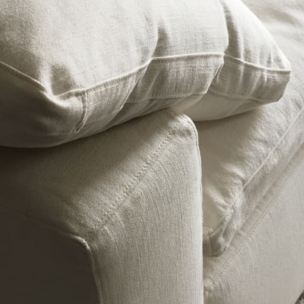 Truman Junior White Linen Sectional Sofa | Compact Linen Sectional | Junior Sectional Sofa | Small-Space Modular Sofa - Andrew Martin