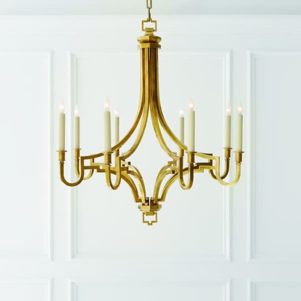 Mykonos Chandelier Brass, Antique-Burnished Brass - Andrew Martin
