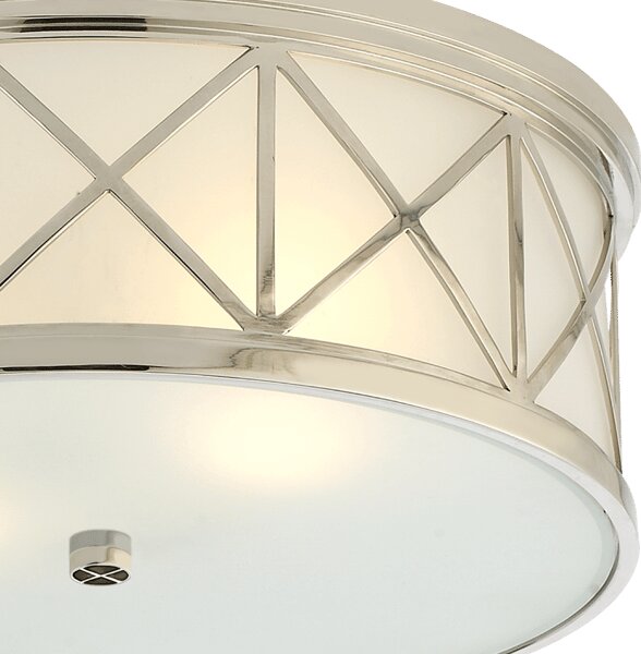 Montpelier Flush Nickel, Ceiling Light, Large, Polished Nickel - Andrew Martin