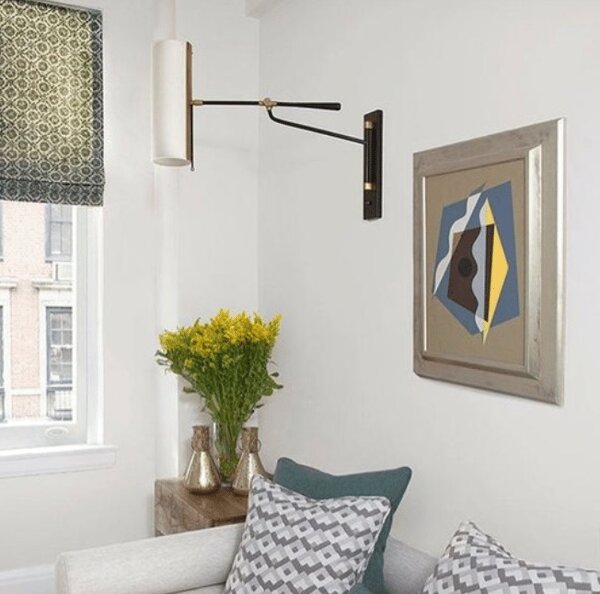 Frankfort Wall Light Iron, Wall Light, Antique Brass/Black - Andrew Martin