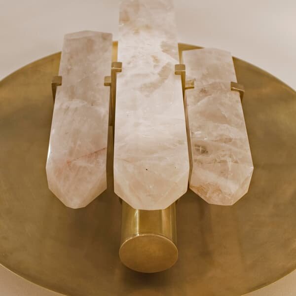 Halcyon Round Wall Light, Brass/Neutral - Andrew Martin