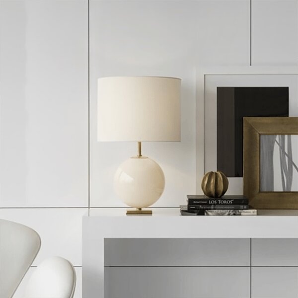 Elsie Table Lamp Blush, Table Lamp, Blush (Cream Shade) - Andrew Martin