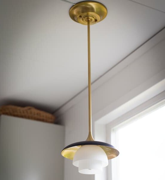 Barron Pendant Light, Black/Brass - Andrew Martin