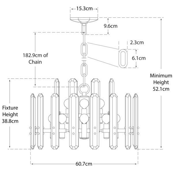 Bonnington Chandelier Nickel, Small, Polished Nickel - Andrew Martin