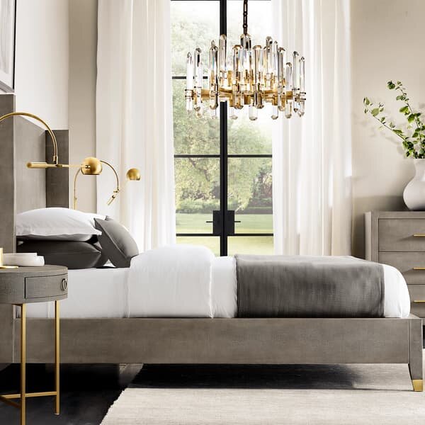 Bonnington Chandelier Brass, Large, Hand-Rubbed Antique Brass - Andrew Martin