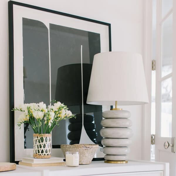 Phoebe Table Lamp White, Table Lamp, Antique White - Andrew Martin