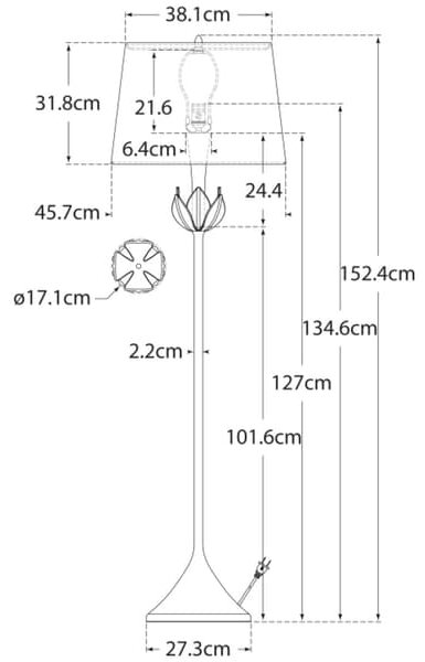 Alberto Floor Lamp White, Floor Lamp, Plaster White - Andrew Martin