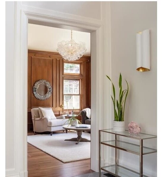 Selfoss Tall Wall Light White, Wall Light, Large, Plaster White - Andrew Martin