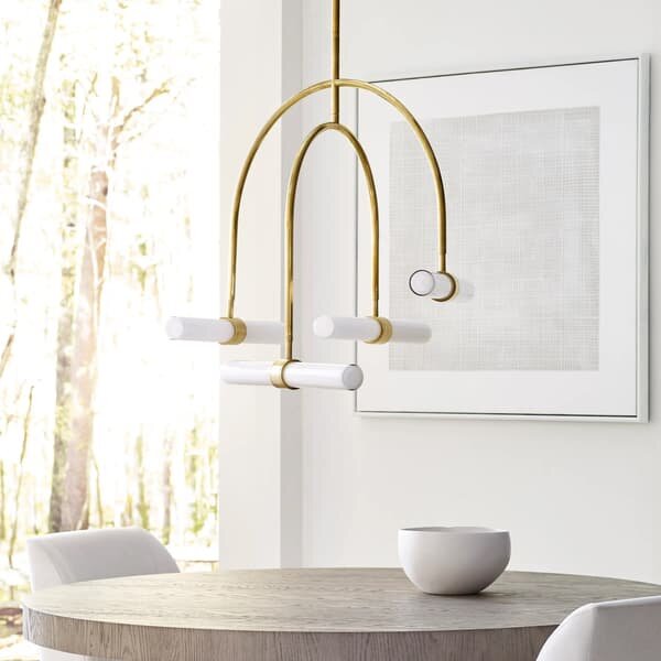 Calumn 4 Light Chandelier Brass, 4 Light, Natural Brass - Andrew Martin