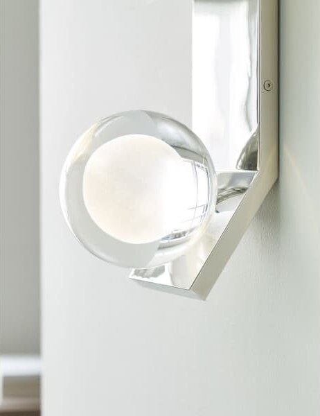 Mina Wall Light Nickel, Wall Light, Polished Nickel - Andrew Martin