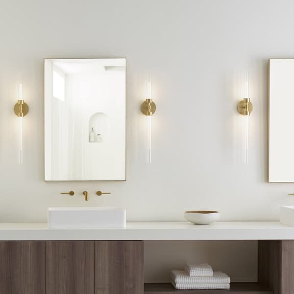 Linger Double Wall Light Brass, Wall Light, Natural Brass Andrew Martin