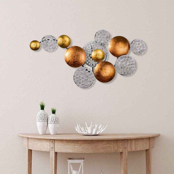 Parklane Metal Solaris Orbital Wall Art in Silver and Copper