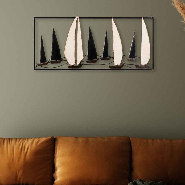 Parklane Metal Sails in Silhouette Wall Art in Black and White