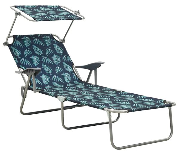 Xavien Outdoor Sun Lounger with Metal Frame in Turquoise