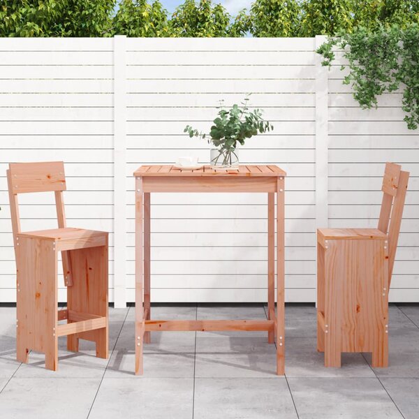 Xandor Garden Solid Wood Bar Table with 2 Stools in Natural