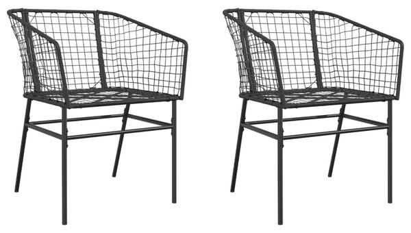 Xanvio Garden Black Poly Rattan Armchair in Pair