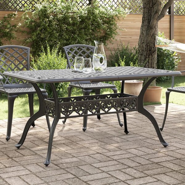 Xanvio Garden Aluminium Dining Table in Black