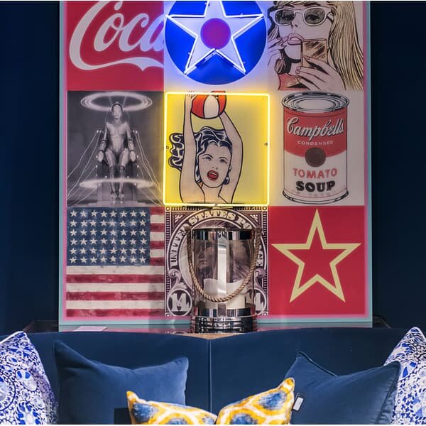 Neon - America 80X120, Neon Artwork, 80cm x 120cm, Multicoloured - Andrew Martin