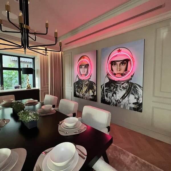 Neon - Space Girl In Gold Only 80X120, Neon Artwork, 80cm x 120cm - Andrew Martin