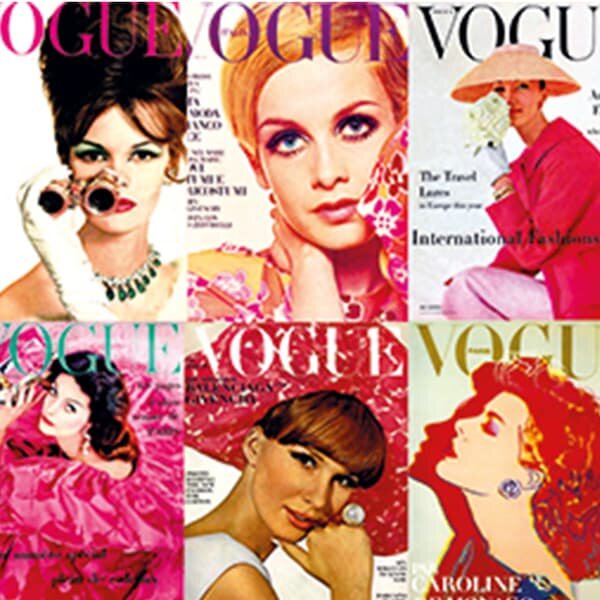 Vogue Covers Vol.1, Plexiglass Artwork, 100cm x 100cm, Pink/White - Andrew Martin