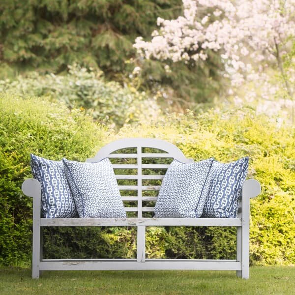 Audley Navy Outdoor, Hollowfibre, Cushion, 55cm x 55cm - Andrew Martin Sophie Paterson Geometric