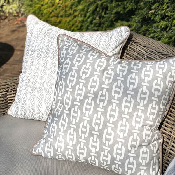 Ostuni Stripe Storm Outdoor, Hollowfibre, Cushion - Andrew Martin Sophie Paterson Geometric & Stripe