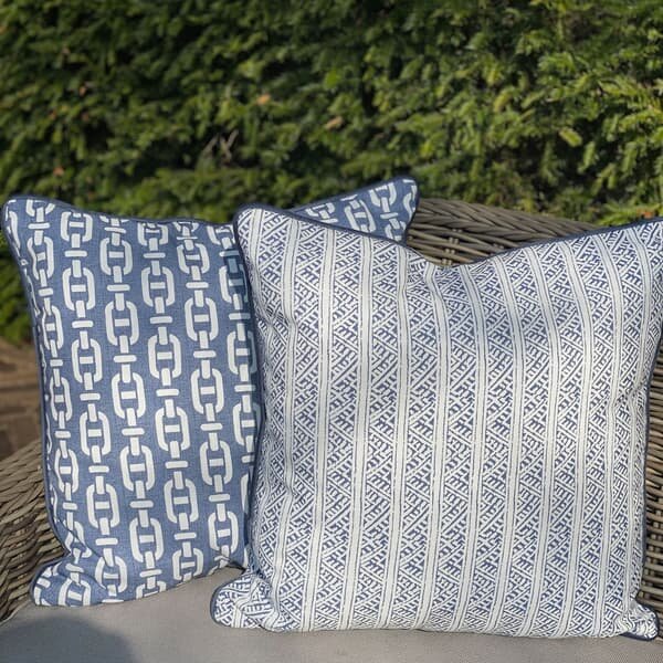 Ostuni Stripe Navy Outdoor, Hollowfibre, Cushion - Andrew Martin Sophie Paterson Geometric & Stripe