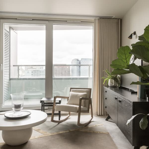 Jed Rocking Chair White, Rocking Chair - Andrew Martin Boucle