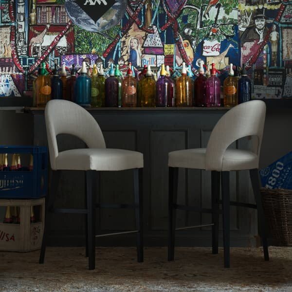 Dune Bar Stool Linen, Bar Stool, Caucasus Linen - Andrew Martin
