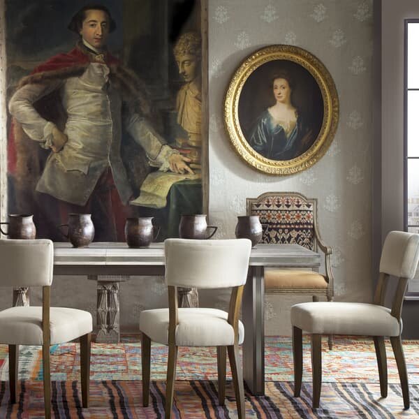 Diego Dining Chair, Dining Chair, Light Neutral - Andrew Martin Linen