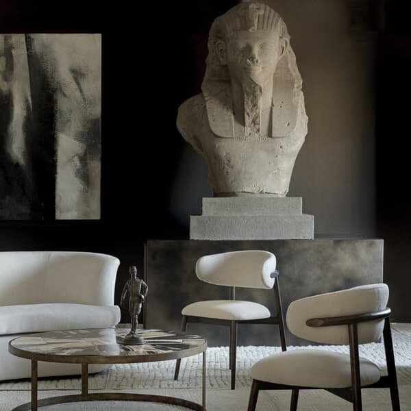 Kitty Dining Chair, Dining Chair, Brown/Dark Neutral - Andrew Martin Linen