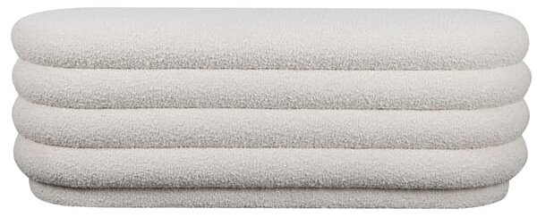 Dura Bench, Ottoman, White - Andrew Martin Boucle