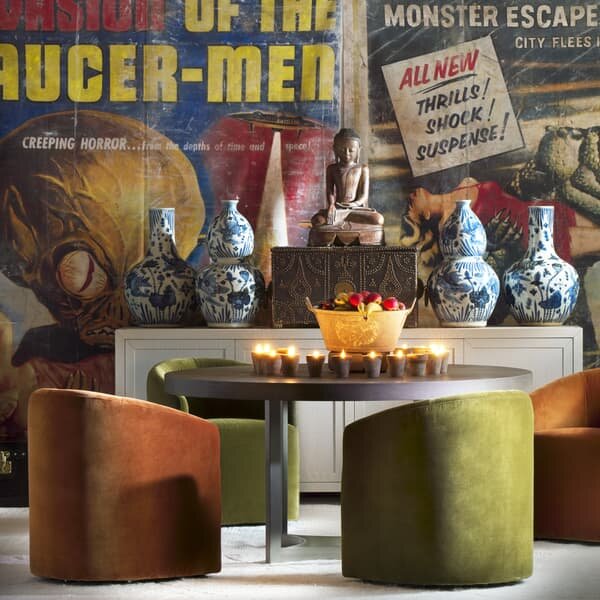 Alto Dining Chair Velvet Olive, Dining/ Arm Chair - Andrew Martin