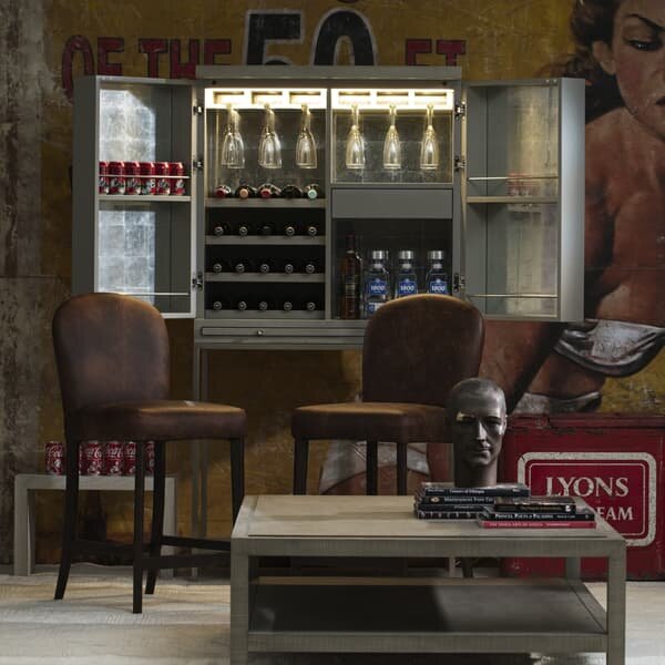 Nico Bar Stool, Bar Stool, Brown - Andrew Martin Leather