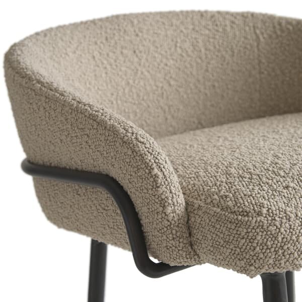 Cara Bar Stool, Bar Stool, Bronze/Brown/Dark Neutral - Andrew Martin Boucle & Other Fabric