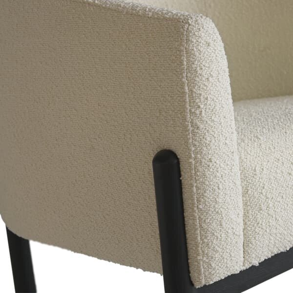 Winnie Chair, Armchair, White - Andrew Martin Boucle & Other Fabric