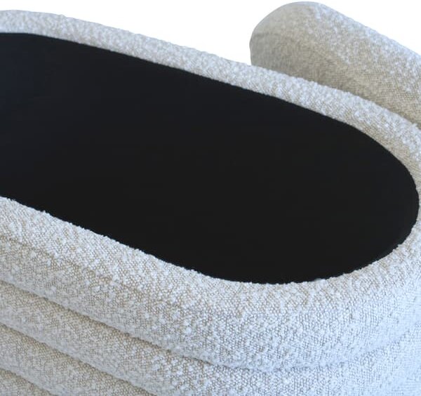 Ofali Storage Ottoman, Stool, White - Andrew Martin Other Fabric