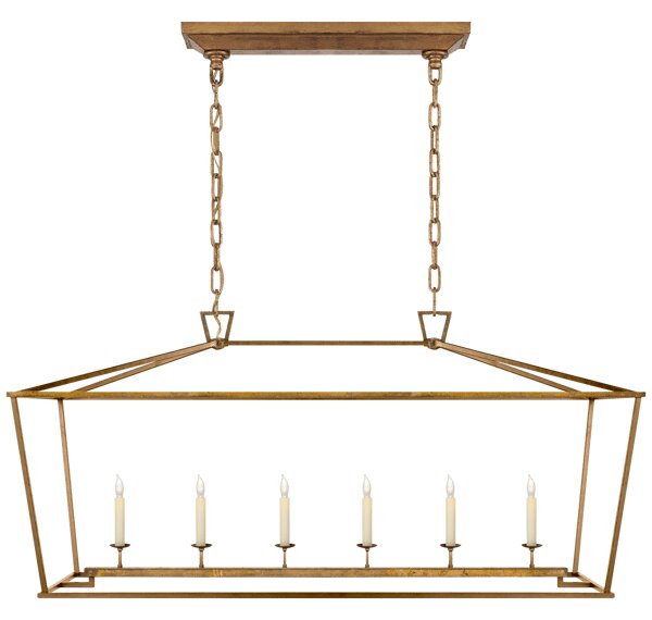 Darlana Medium Iron, Linear Pendant Light, Medium, Gilded Iron - Andrew Martin