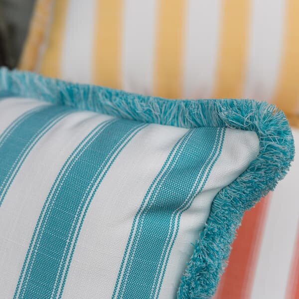Tote Turquoise, Hollowfibre, Cushion, 55cm x 55cm - Andrew Martin Sophie Paterson Stripe
