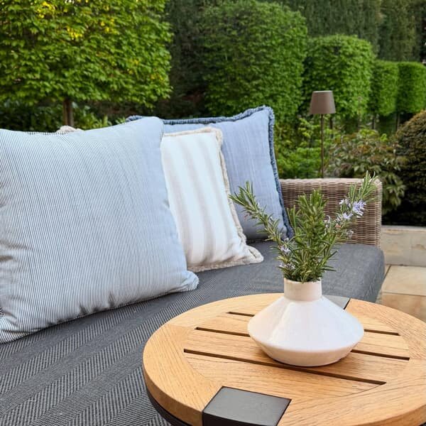 Espadrille Navy, Hollowfibre, Cushion, 55cm x 55cm - Andrew Martin Sophie Paterson Stripe
