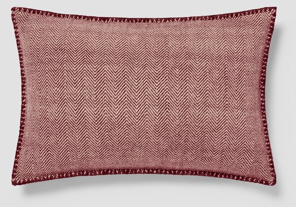 Rhubarb Herringbone Wool Rectangle Cushion Cover | 40x60cm | Piglet in Bed