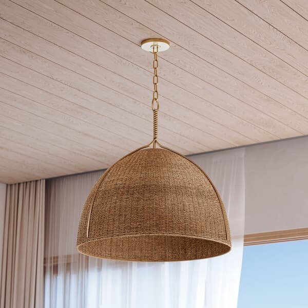 Woodlawn Pendant, Light, Large, Brown/Gold - Andrew Martin