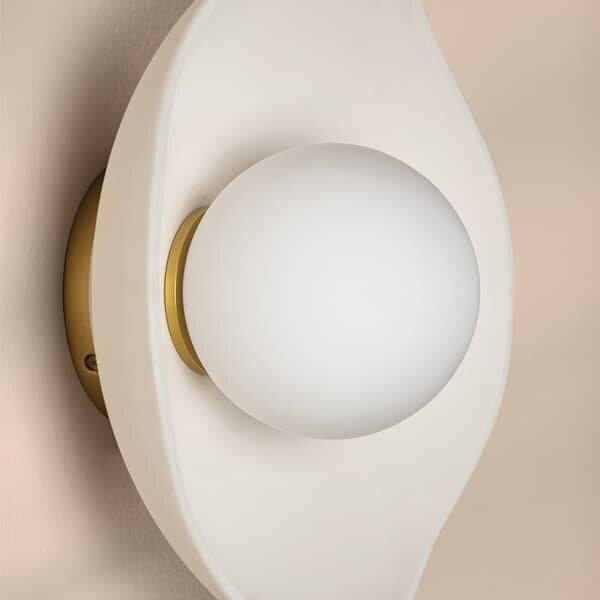 Bacia Wall Light, Light, White - Andrew Martin
