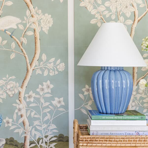 Clarendon Table Lamp, Light, Blue - Andrew Martin